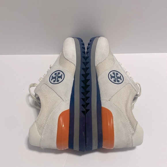 Tory Burch Color Block Orange & Cream Sneakers | Size: 7.5 - Picture 2 of 13